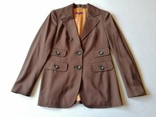 Original ESCADA Damen-Blazer-Jacke Braun Schurwolle Gr. 38 NEU