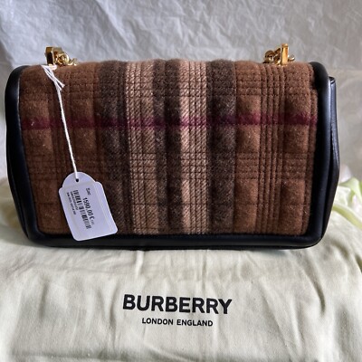 BURBERRY SMALL QUILTED CHECK CASHMERE LOLA BAG 24010107 | eBay