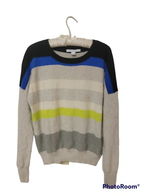 Diane Von Furstenberg Multicolor Striped 100% Cashmere Sweater
