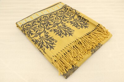 Anichini Blue/Yellow/Beige Wool Throw New