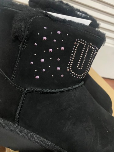 Mini Bota Ugg Australia Para Mujer Clásica Ugg Gem Talla 5 Negra 11256911-Nueva con Caja - Imagen 4 de 5
