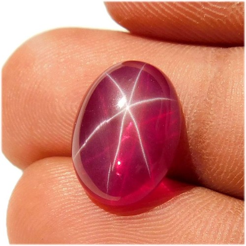 Natural Red Ruby Star 6 Rays Excellent Oval Cabochon 07.85Cts. Loose ...