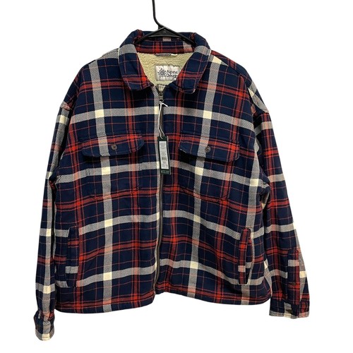 Alpine Design karierte Sherpa gefütterte Jacke durchgehender Reißverschluss warm Flanell Stil Damen XL - Bild 2 von 6