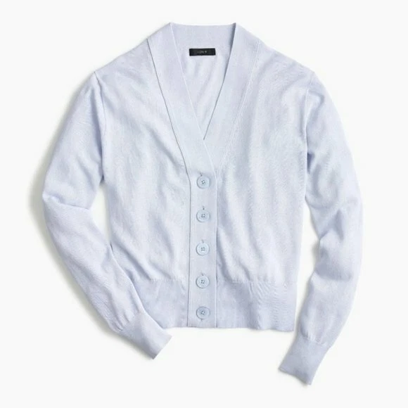 J crew cropped clearance lightweight cardigan sweater