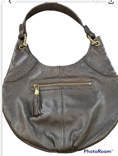 Gap Brown Leather Shoulder Bag Hobo Purse Medium Size - Picture 1 of 5