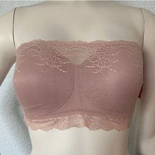 SPANX Lace Bandeau Bralette Size Medium Champagne Blush Strapless NWT