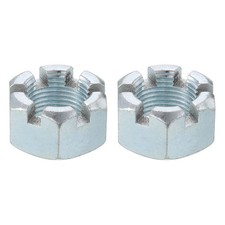 2Pcs 7/8"-14UNF Hexagon Slotted Nut, Grade 6.8 Zinc Plated Hex Castle Nuts