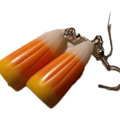 Halloween Candy Corn 1'' Earrings.  They Look Like Real Candy.  New.! Adorable!!