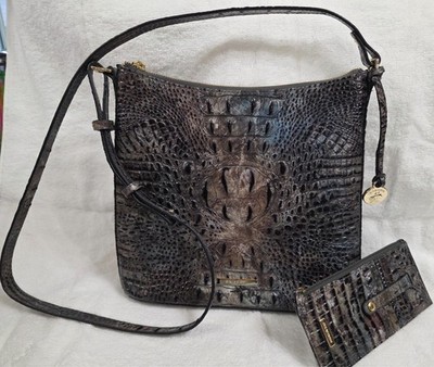 Brahmin Katie Talisman Leather Crossbody-Matching Credit Card Wallet-EXCELLENT!!