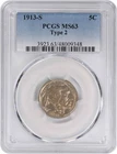 1913-S Buffalo Nickel Type 2 MS63 PCGS