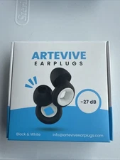 Artevive Earplugs Motorcycle.Earplugs for Sleeping Noise One Size, Black White