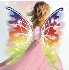 Girls Electrical Butterfly Wings With Lights Glowing Shiny Dress Up Moving Fairy