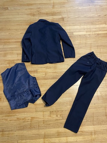 Joey Couture Boy Size 7 Three Piece Navy Suit - Picture 7 of 12