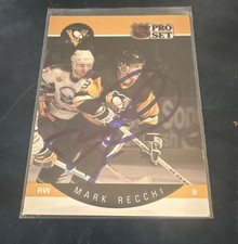 Pro Set 1990-91 Mark Recchi Autographed #239 Pittsburgh Penguins NHL Card