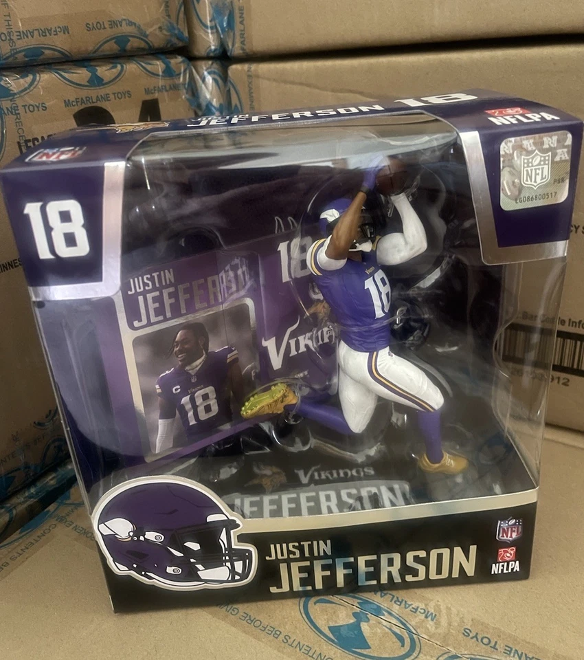 Mcfarlane Sportpicks NFL 7" Posed Figure Justin Jefferson - Minnesota Vikings - Image 2 of 4