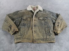Vintage Levi  s Large Denim Sherpa Lined Trucker Snap Button Jacket Distressed
