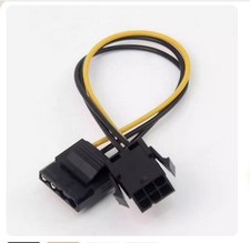 New Power Supply Graphics Card 6-pin Female to 4-Pin IDE Male Power Cord 20cm