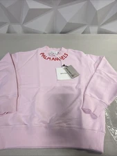 PALM ANGELS GIRL PINK LOGO SWEATER 