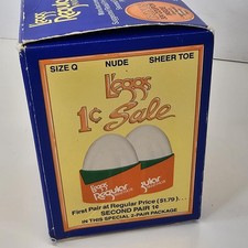 2 Pairs Unopened L'eggs Regular Pantyhose Size Q Nude Sheer Toe Vintage Nylons