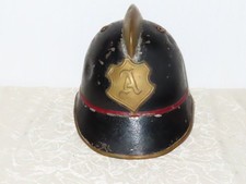 Antiker Helm Feuerwehrhelm Metallhelm mit Emblem " A" ! N15