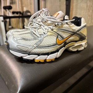Nike Men's Air Max Moto 6  Y2K Sneakers White/Grey, with Navy blue, Size 8