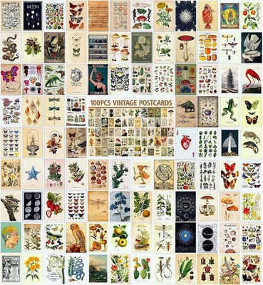 100 PCS Vintage Postcard SetPost Cards for Mailing 4x6 Retro Style Cottagecore