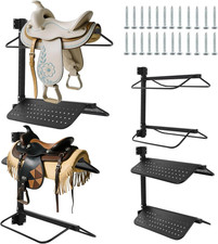 2 Pc Saddle Rack Wall Mount, Heavy Duty Wall Mounted Saddle Stand Saddle Pad Rac