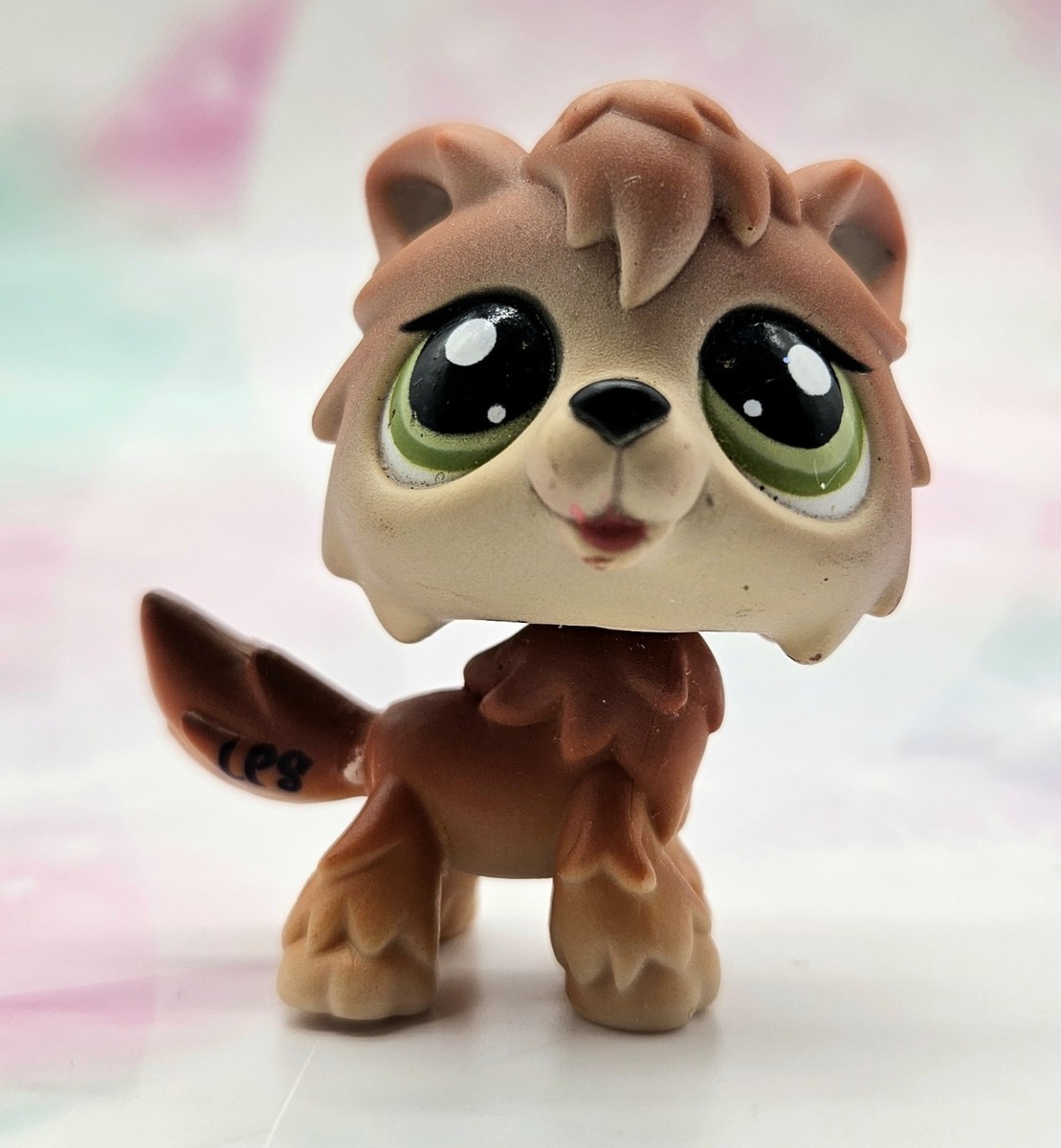 Littlest Pet Shop Authentic # 2141 Brown Timber Wolf Green Eyes | eBay