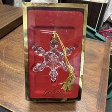 Gorham Lead Crystal 3.5" Snowflake Ornament Made In USA NIB