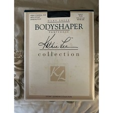 Kathie Lee Bodyshaper Pantyhose silky sheer Navy Plus Firm control top sandal