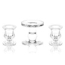 Unity Candle Holder - Glass Candle Holder for Pillar Candle and Taper Candle,...