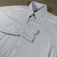 Brooks Brothers Button Down Mens 16-33 Blue Regent Non-Iron Check Plaid Shirt