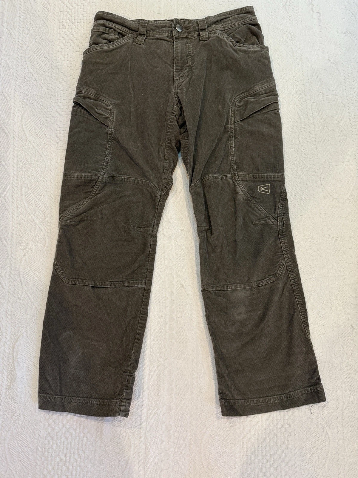 KEEN Mens Corduroy Utility Cargo Pant 32x30 Gray Hiking Workwear