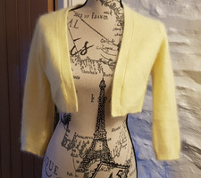 Monsoon Bolero/Cardigan Yellow 70% Angora Size Small
