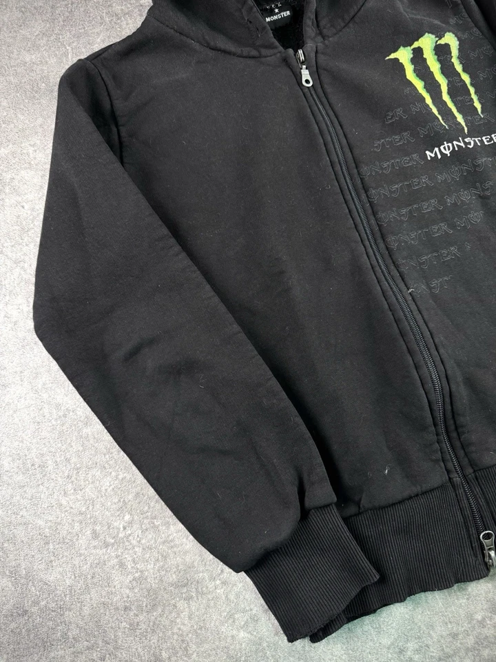 Fox Monster sweat à capuche zippé molleton coton noir/vert homme taille S - Photo 2/4