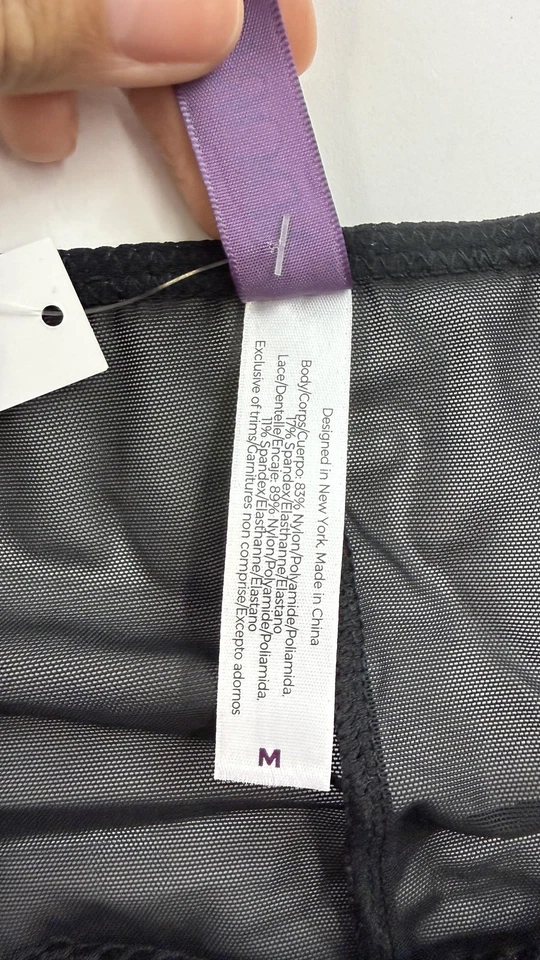 Adore Me Panties Womens Medium Black Bikini Lace Mesh Underwear AFF-PA-08451 - Image 3 of 4