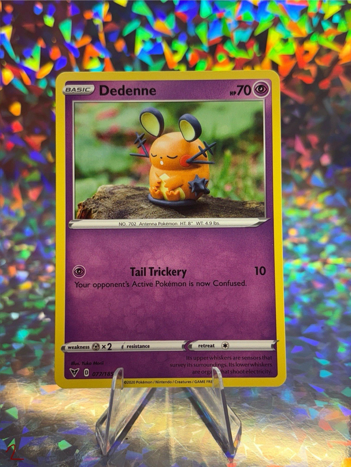 Dedenne #77/185 SWSH Vivid Voltage Common Pokemon 2020 TCG Card Yuka Morii
