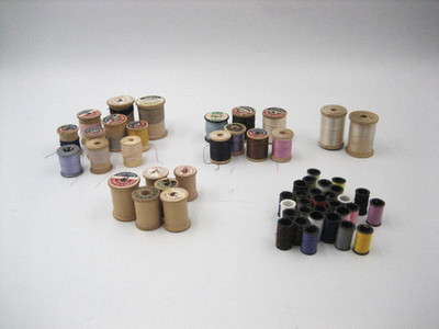 Vintage Wooden Wood Thread Spools Lot of 54 Variety Color & Manufacturer READ