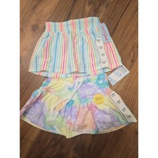 Cat  Jack Skorts Size 18 Months Rainbow Tie Dye Stripe 2 Pack Cotton Blend 5866