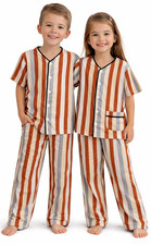 Kids Striped Pajama Set 1-11Y  Boys Girls Cotton Rayon Sleepwear PJs