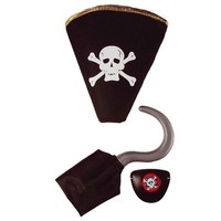 Widmann S.R.L. 8232773 - Piraten KostüM Set Hut Haken Augenklappe Karneval Neu