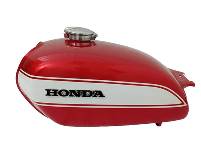 #ad #ad Honda CL350 Scrambler 1973 Cherry amp; White Painted Steel Fuel Tank Cap Badge $350.07
