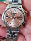 Seiko 5 Watch Automatic Vintage Pink Dial day date 7009 @ Japan