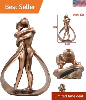Resin Couple Statue, Modern Decor Romantic Lovers Embrace Statue Abstract Sculpt