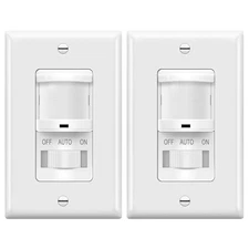 In-Wall PIR Motion Sensor Light Switch 2 Pack