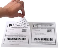 100 Sheets; 200 Labels Half Sheet Self Adhesive Shipping Label for Laser Ink