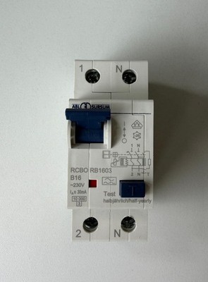 ABL SURSUM RCBO RB1603 FI/LS-Schalter B16A 0,03A FI-Schutz 30mA Fehlerstrom
