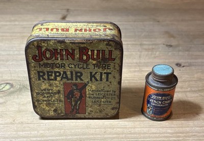 VINTAGE ALTES ORIGINAL JOHN BULL MOTORRAD REIFENPANNE REPARATURSET FRANZÖSISCHE KREIDE