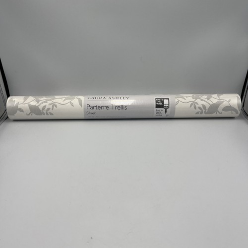 Laura Ashley 1 Roll Parterre Trellis Silver Wallpaper W102827-A/1 - Picture 1 of 8