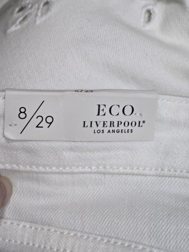 NWT Womens Liverpool Stride White Crop Floral Cutouts Frayed Hem Jean Size 8/29 - Picture 10 of 16